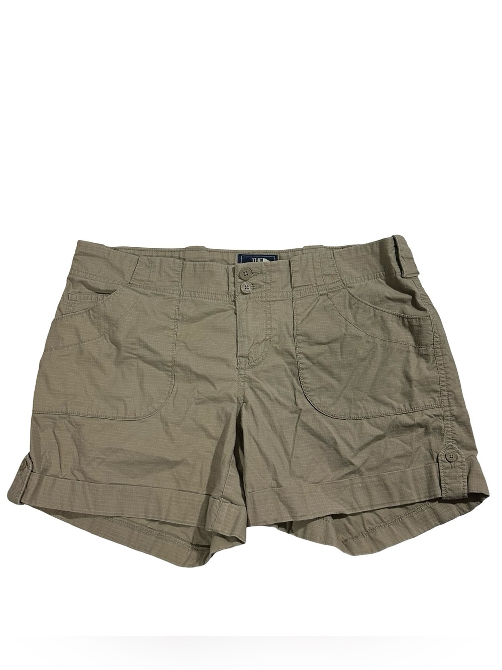 The North Face Horizon Utility Women Beige Hiking Cargo Shorts Sz 8 Stretch Roll